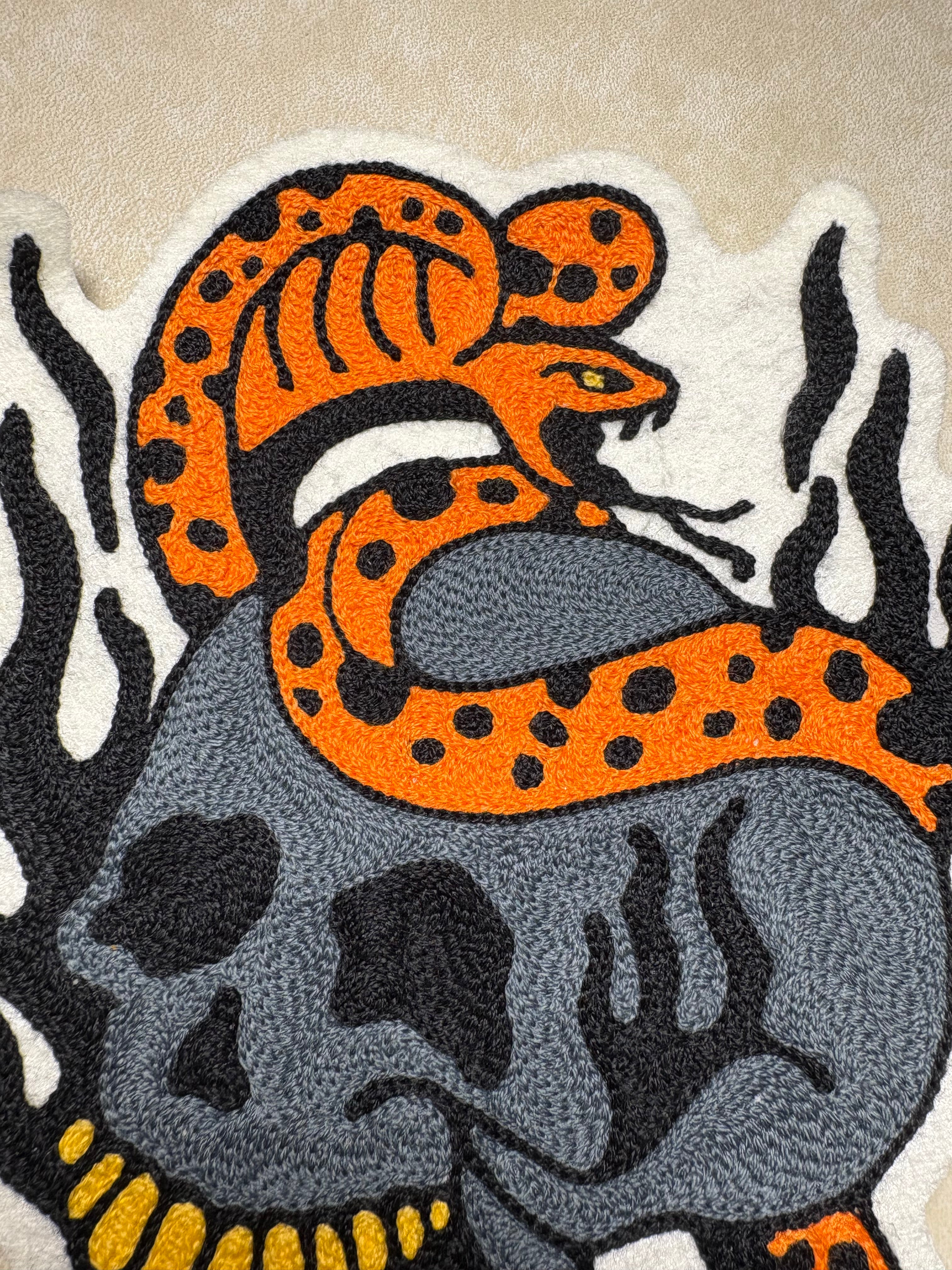 Skull & Snake - Chainstitch Patch