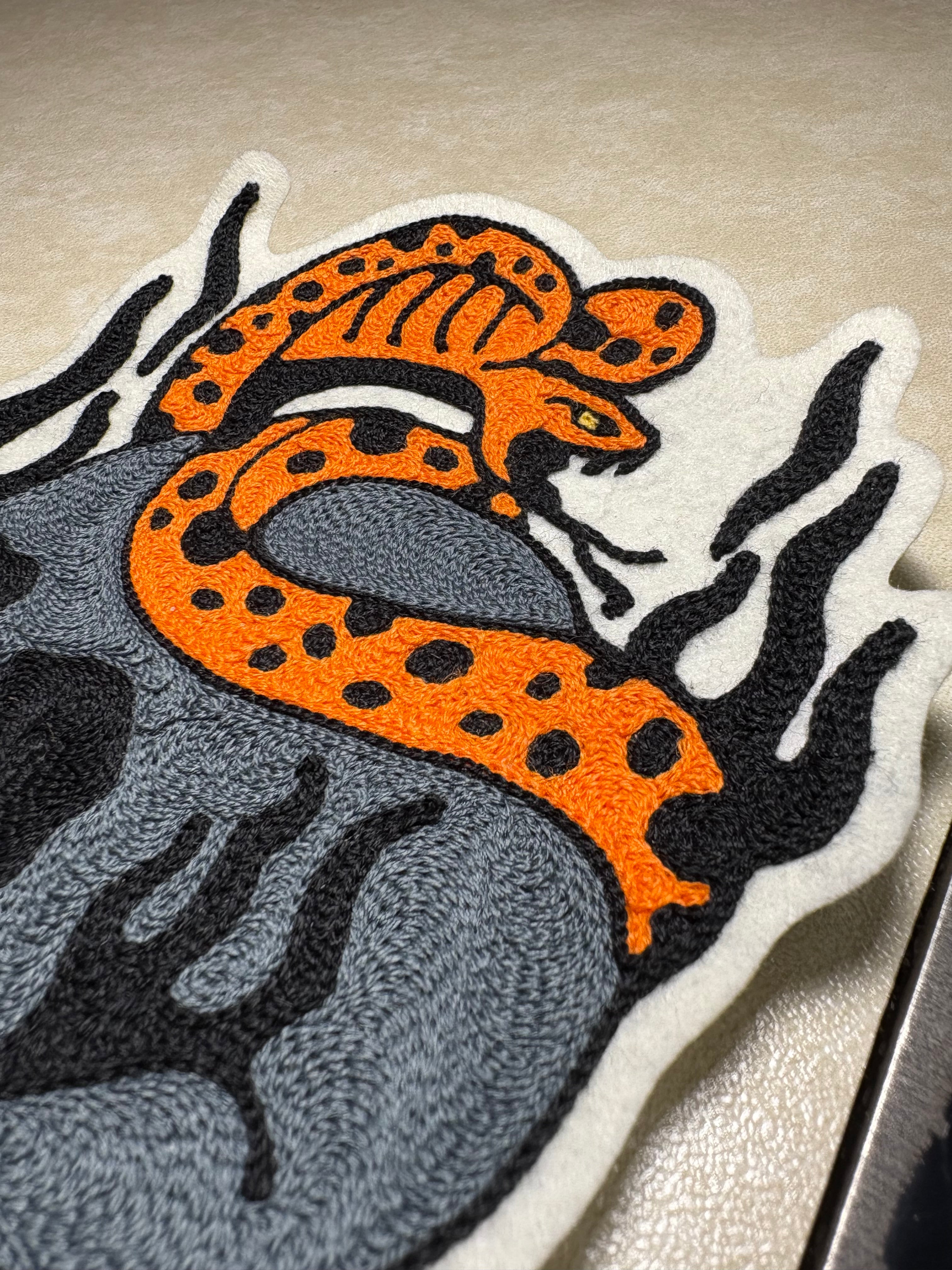 Skull & Snake - Chainstitch Patch